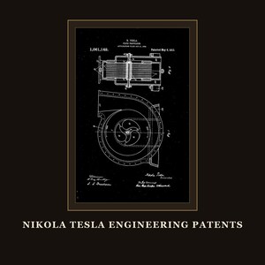 Nikola Tesla Patents Art Print Set | Engineering Inventions Decor (Digital Download) image 2