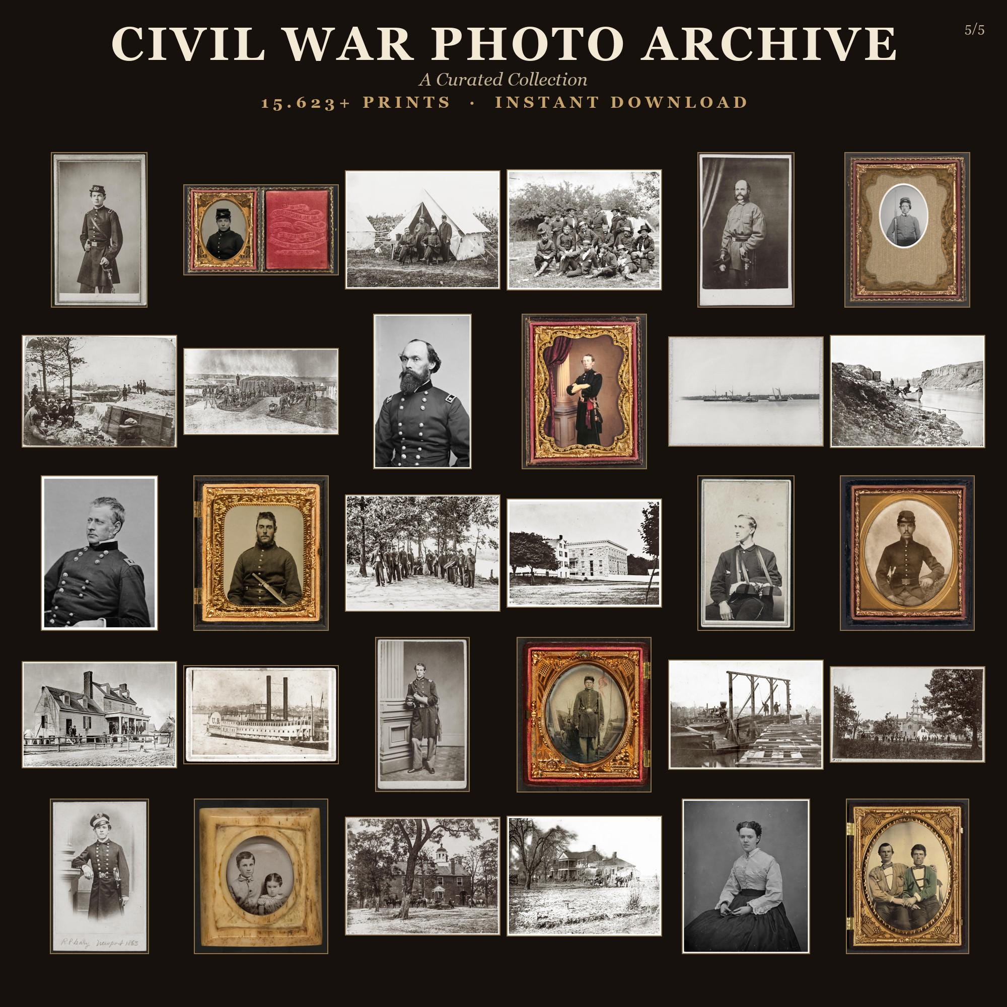 南北戦争の写真：15,000点以上のヴィンテージ軍事画像（300 DPI印刷