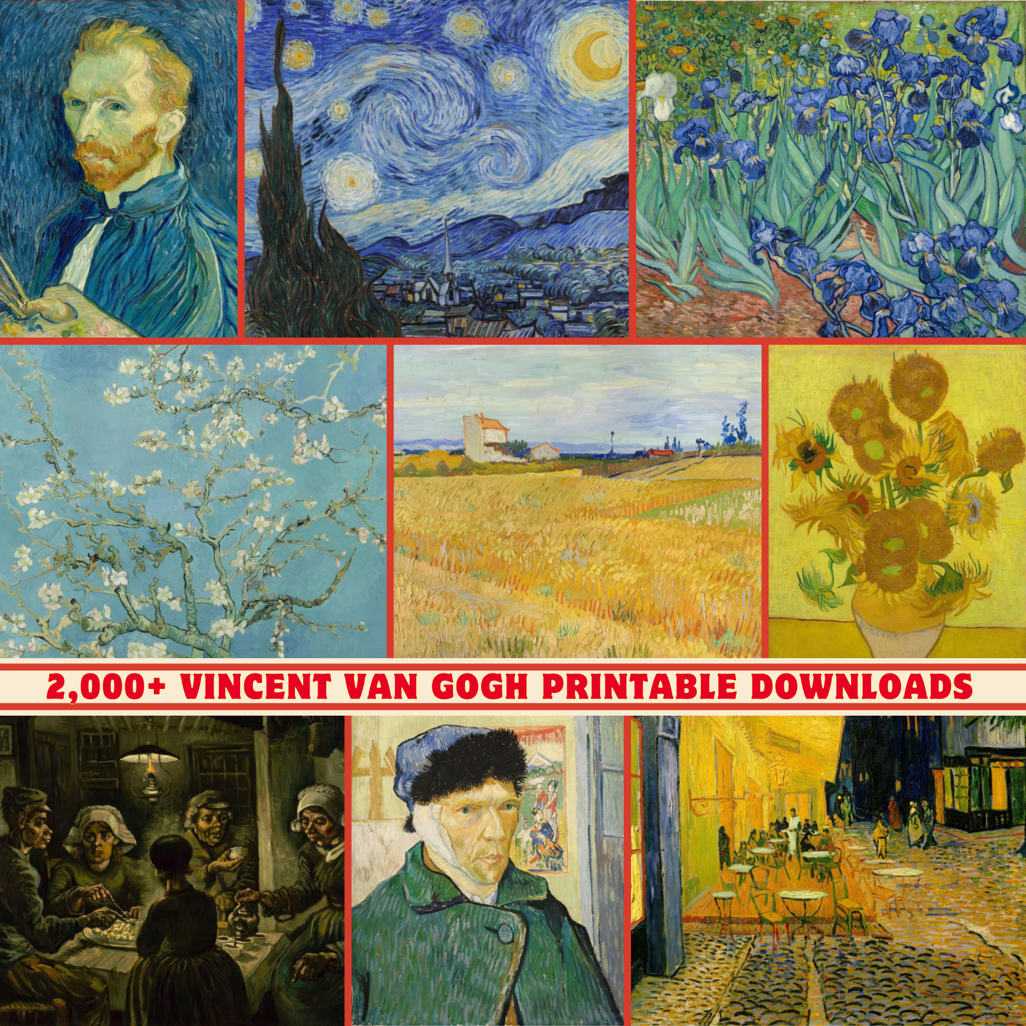 2,000 High-res Vincent Van Gogh Art Collection 300 DPI Printable ...