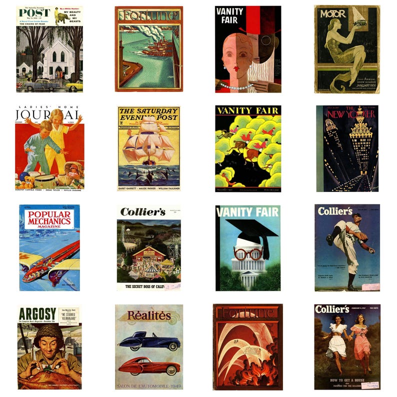 750+ Vintage Magazine Covers Collection: High-Quality | 300 DPI Printable | Retro Magazines | Fashion Magazine Covers | Magazines for Women image 8