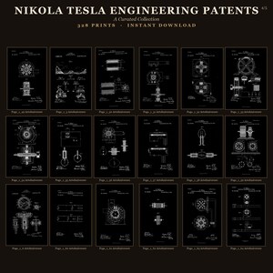 Nikola Tesla Patents Art Print Set | Engineering Inventions Decor (Digital Download) image 16