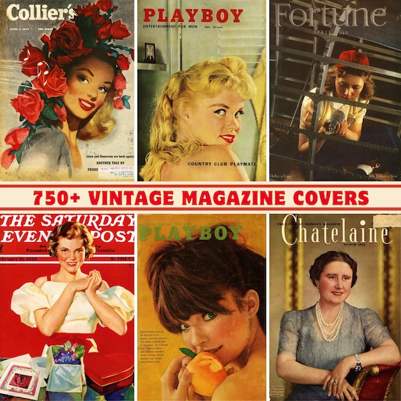 750+ Vintage Magazine Covers Collection: High-Quality | 300 DPI Printable | Retro Magazines | Fashion Magazine Covers | Magazines for Women