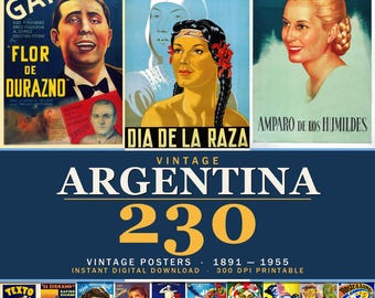 Vintage Argentina Poster Collection: 230+ Retro Illustrations (Printable 300 DPI)