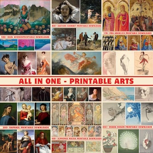 Printable Art Mega Bundle: Digital Art Collection (300 DPI) (PDF Guide