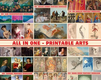 Printable Art Mega Bundle: Digital Art Collection (300 DPI) (PDF Guide