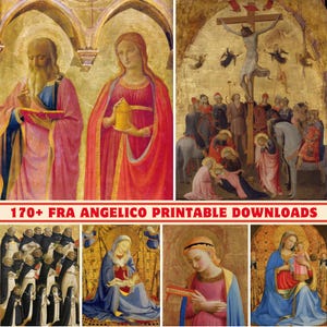 Oltre 170 opere d'arte di Fra Angelico / Stampabili a 300 DPI / Set di stampe digitali / Opere d'arte e dipinti di Fra Angelico ad alta risoluzione / Decorazioni per la casa