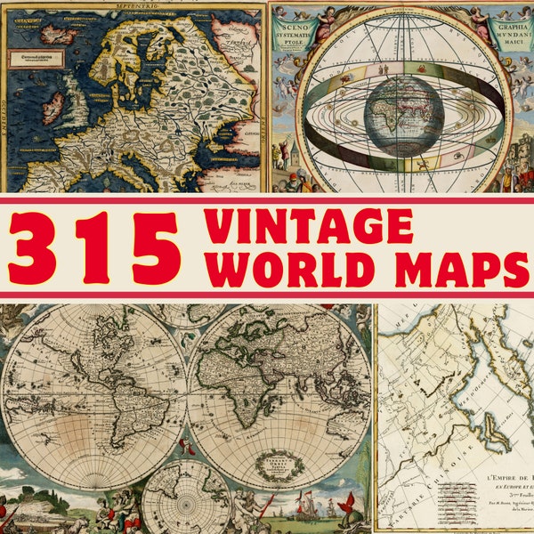 315 Vintage World Atlases & Maps (1493-1860) - High-Quality, Printable Historical Collection | | Cartography | Instant Download | JPG Map