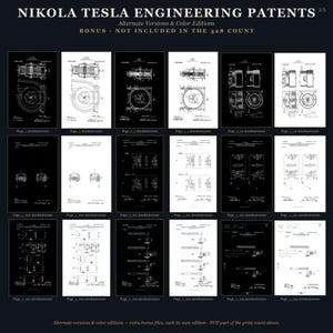 Nikola Tesla Patents Art Print Set | Engineering Inventions Decor (Digital Download) image 18