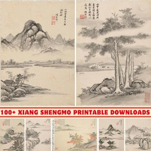 Colección de más de 100 obras de Xiang Shengmo / Impresión digital de 300 DPI / Obras de arte y pinturas de Xiang Shengmo de alta resolución / Decoración del hogar