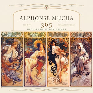 Alphonse Mucha Art Nouveau Collection: 365 High-Res Prints (Digital Download)