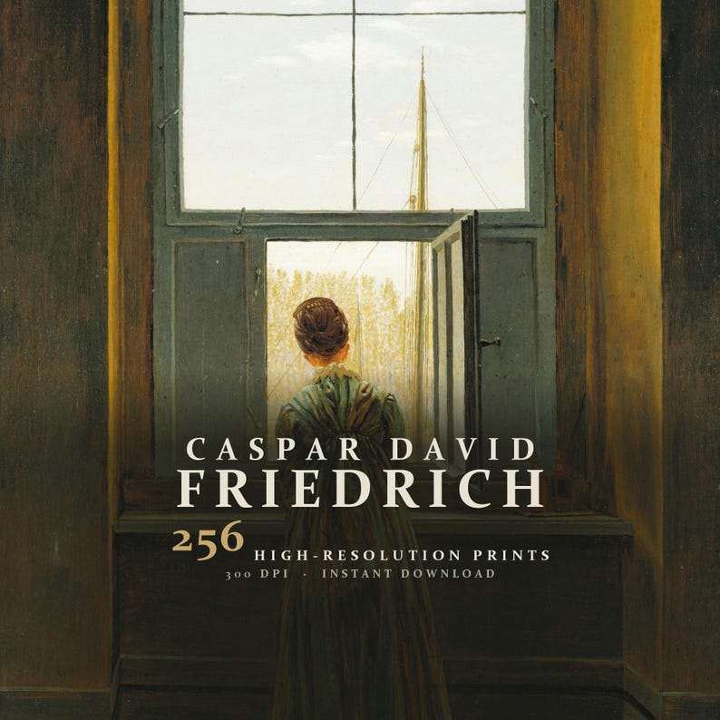 Coleção de Arte Caspar David Friedrich: 256 Obras de Arte Imprimíveis em Alta Resolução (Conjunto de Impressões Digitais) imagem 1