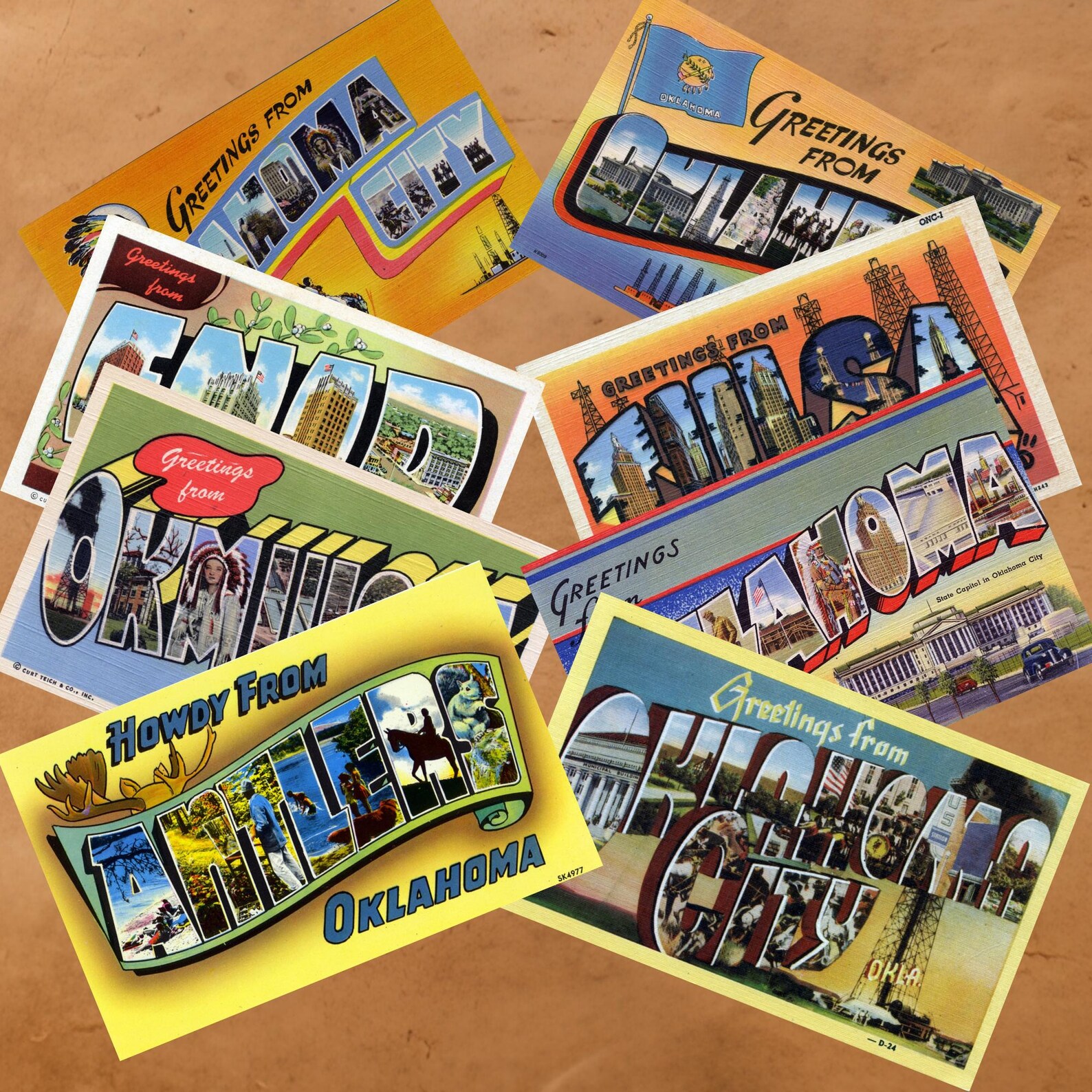 Vintage Oklahoma Postcard Collection: 90+ Printable Landmark Images ...