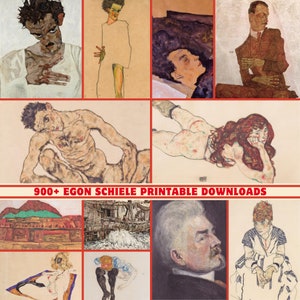 900+ High-Res Egon Schiele  Art Collection | 300 DPI Printable | Digital Print Set | Egon Schiele Artworks and Paintings | Wall Decor