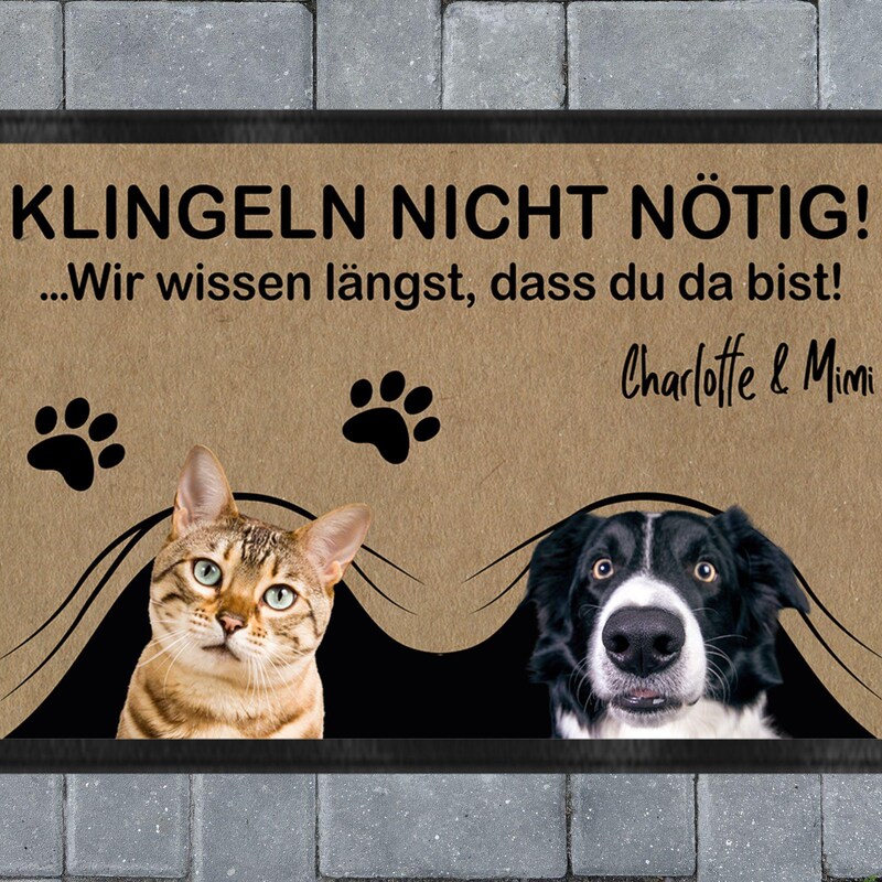 Speecheese Fußmatte Pfoten Bitte Hier Abtreten Fußmatte In 35x50 Cm Ohne Rand Mit Bunten, Fußabtreter - Foto 8
