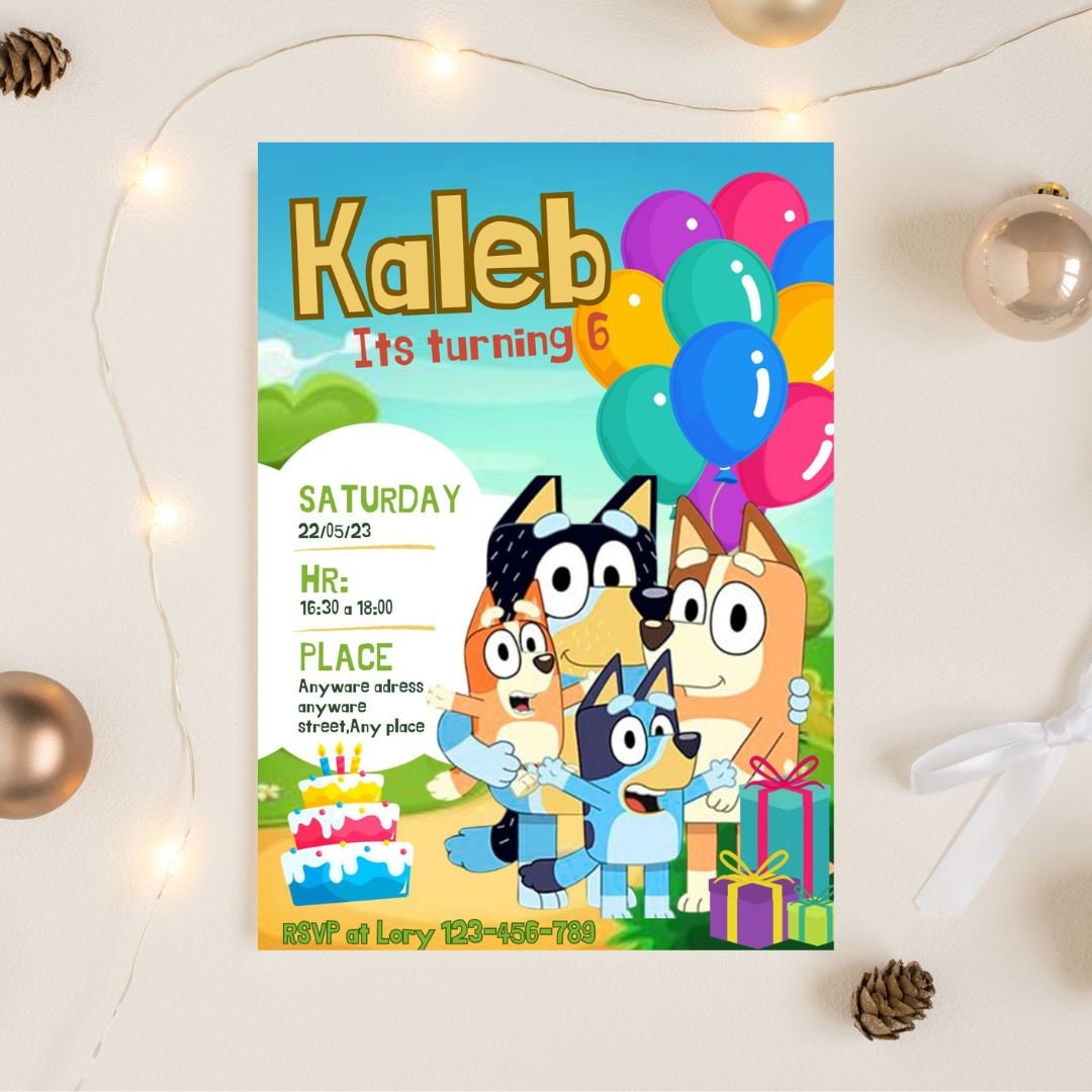 Bluey Party Invitation Balloons - Etsy