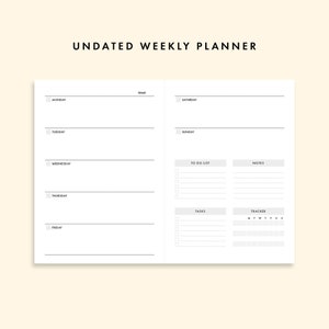 Digital Undated Weekly Planner - Minimalist Design | A4/Letter Size