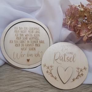 personalisiertes Geschenk zur Verkündung der Schwangerschaft | Rätsel | Holz | Verkündung Schwangerschaft | Schwangerschaftsverkündung