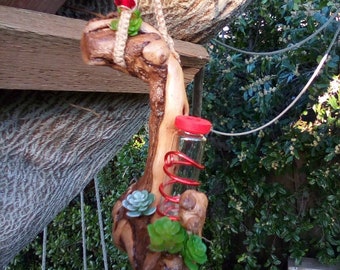 Grapevine Handmade Hummingbird Feeder: Glass, No-Drip, Easy Clean