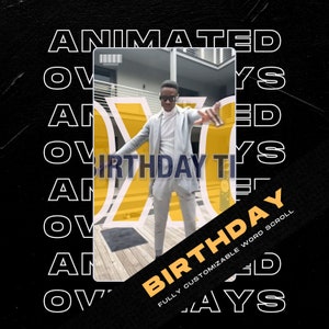personalized animated overlay custom template overlay 360 photobooth template happy birthday template bithday overlay animated overlay words scroll