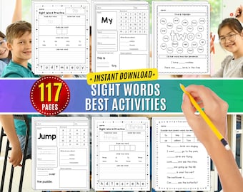 100 palabras frecuentes para actividades preescolares Hojas de trabajo Palabras de alta frecuencia para jardín de infantes Imprimibles Aprendizaje Escritura a mano Ortografía Letras Niños