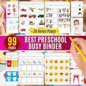 Preschool Busy Binder Worksheets Printables Educational Interactive For Kids First Learning Binder Activities Homeschool Sheets Busy Book