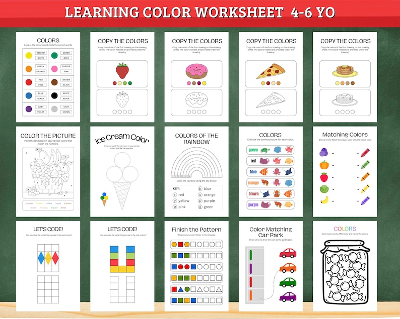 Learning Colors Worksheets Shapes and Colours Teaching for Kids ...