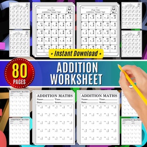 Addition to 20 Worksheet Printables Grade 2, Practice Math Adding Number Activities Math for Kids Learn to Count Basic Addition Sheets