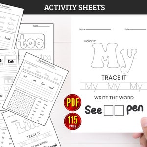 High Frequency Words Worksheets Kindergarten Fry Sight Word Printable ...