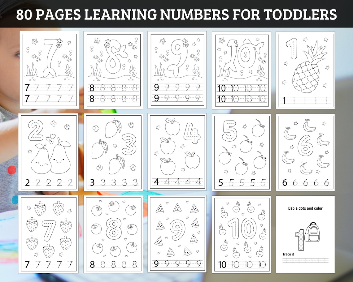 Learning Worksheets Numbers for Toddlers Tracing Number Printables ...