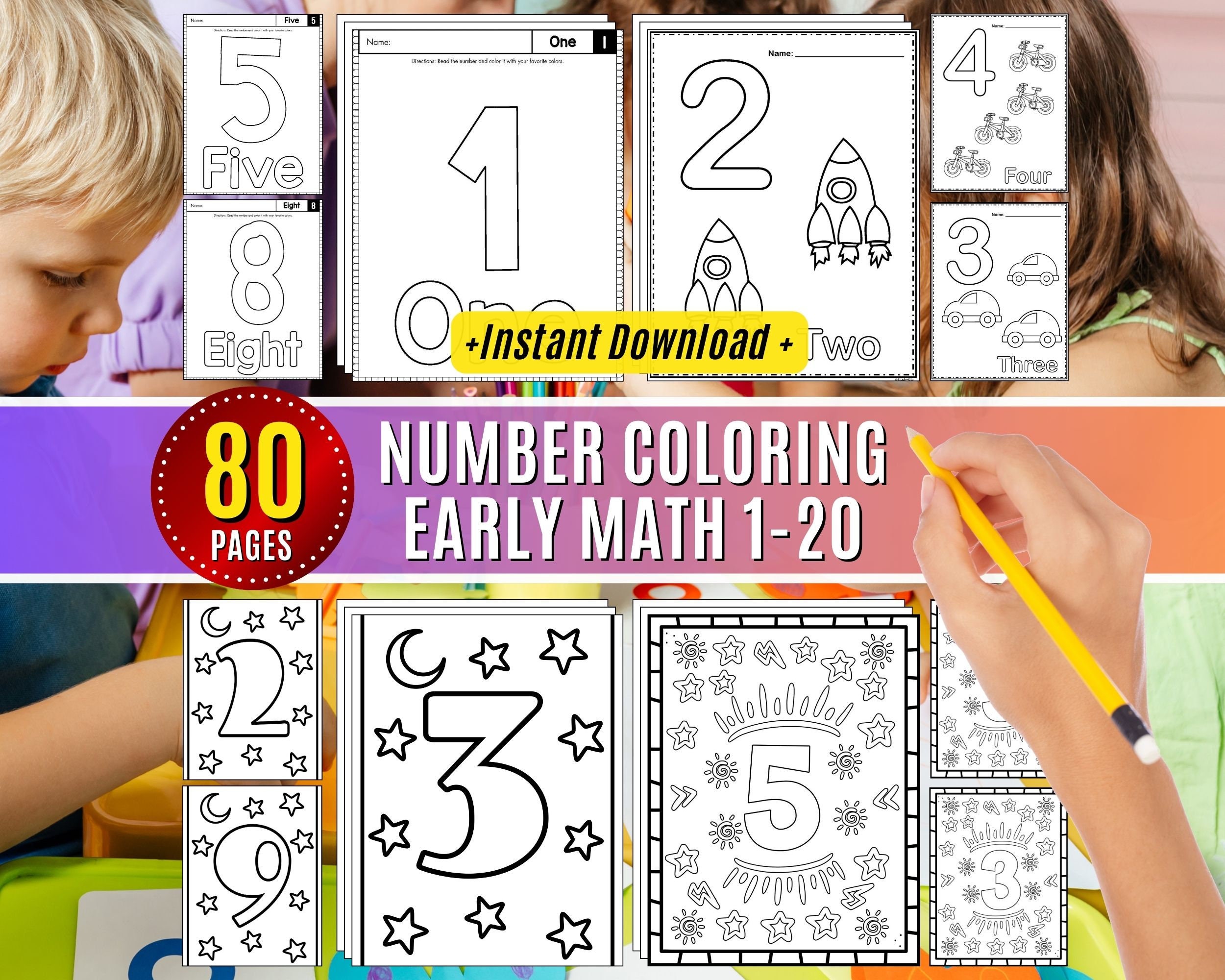 Number Worksheets Coloring Page, Early Childhood Math Counting to 20 ...