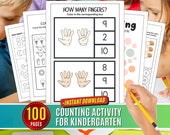 Counting Worksheet Activity for kindergarten Counting to 10 Learning Visual Count Mental Math Drills Activity Printable