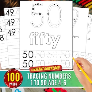 Number Tracing Worksheet 1 50 Learning Number Writing Practice 1 to 20 Fine Motor Skills Tracing Number Recognition Activity Math for Kids