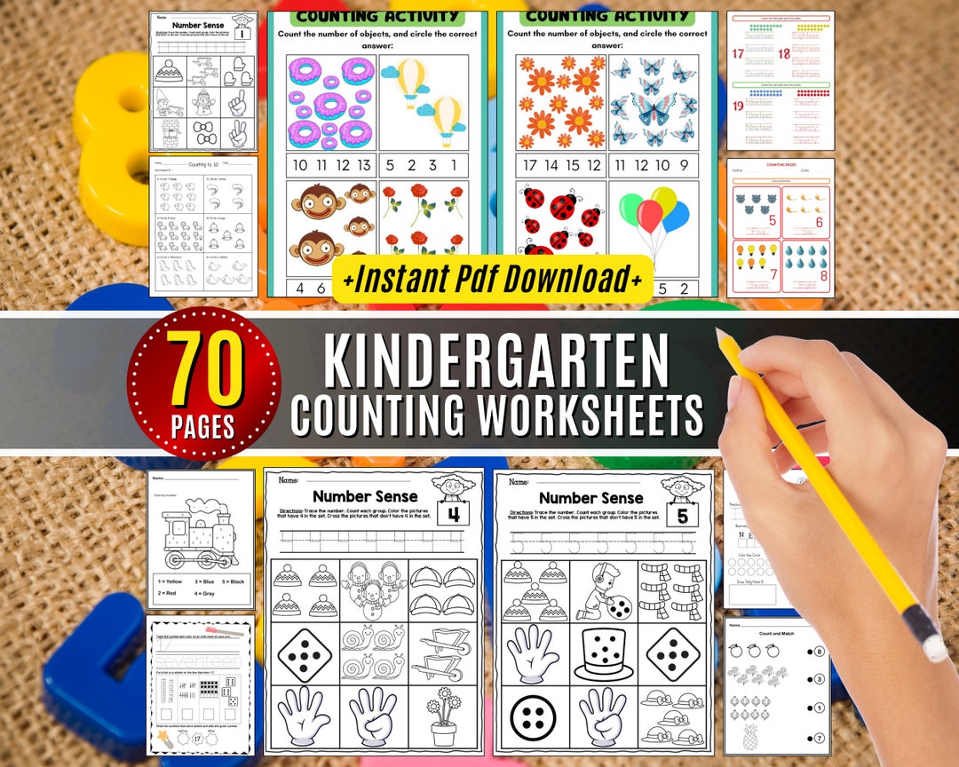 Counting Worksheet for Kindergarten Number Sense Worksheets Preschool ...