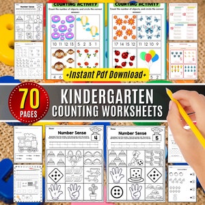 Counting Worksheet for kindergarten Number Sense Worksheets Preschool Learning Printable count and color Activities Number Tracing