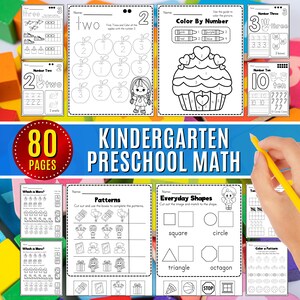 Kindergarten Math Worksheets Number Practice Printables Counting Activities Preschoolers Fun Math Toddler Learn to Count Age 4-6
