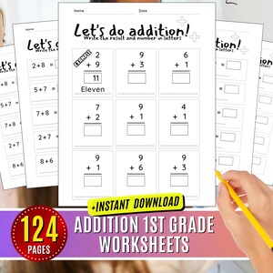 Addition Worksheets Single Digit Printable, Numbers 1-10, Preschool-1st Basic Math, 1 Digit Printable Math Practice Adding 1-10