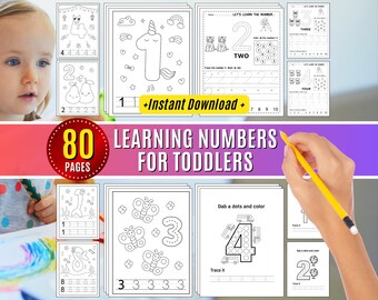 Números de planilhas de aprendizagem para crianças, números de rastreamento para impressão, pré-escola, número de preparação para jardim de infância, página para colorir, número de aprendizagem de matemática