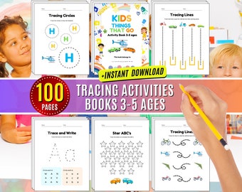 Tracing Worksheets Alphabet Writing Practice Pages Printable Pen Control Line Shape Letters Numbers Pre Handwriting, Fine Motor Skills