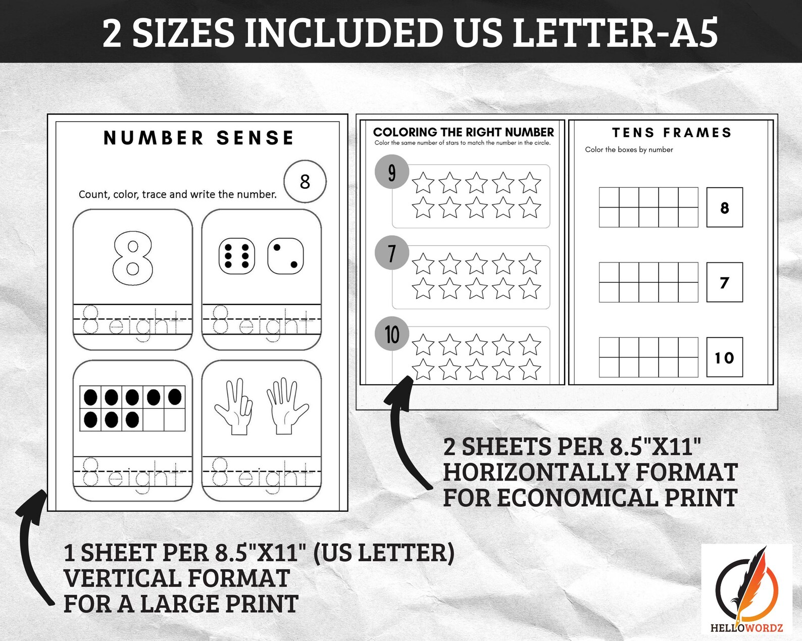 Counting to 10 Worksheet Number Sense Learn Numbers 1-10 Tally Marks ...