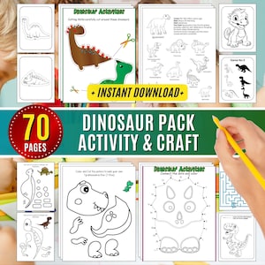 Dinosaur Activity Bundle: 70 Printable Games & Crafts (PDF)