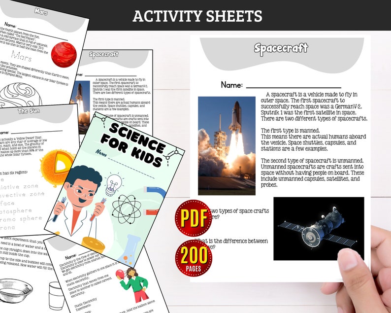 Science Worksheets Activity Workbook Elementary Learning Printable Activity Sheets for Kids Learning Homeschool Printable 3rd grade