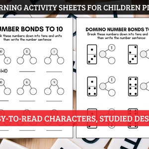 Number Bonds Worksheet Games Addition to 10 Domino 1-20 Ages 4-7 ...