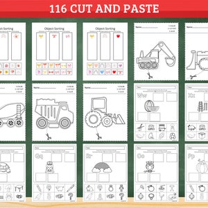 Cut and Paste Activities Practice Sheets Cut and Glue Activity Scissors Skills Preschool Printable, Beginning Cutting Worksheet Motor Skill