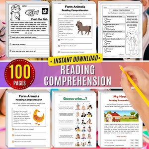 Reading Comprehension Passages Practice Beginning Learning to Read Worksheets 2nd grade 3rd, Blends Digraphs Decodable Activity
