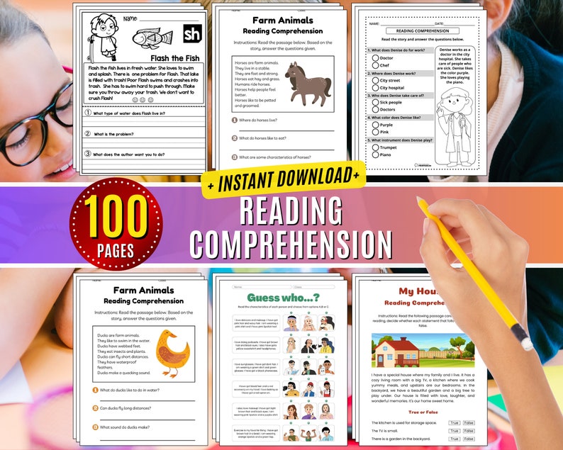 Reading Comprehension Passages Practice Beginning Learning to Read ...