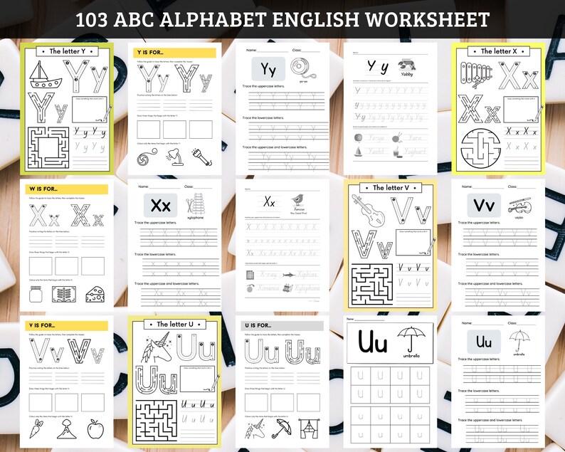 ABC Tracing Alphabet Worksheet for Kids Learning Tracing Sheets ...