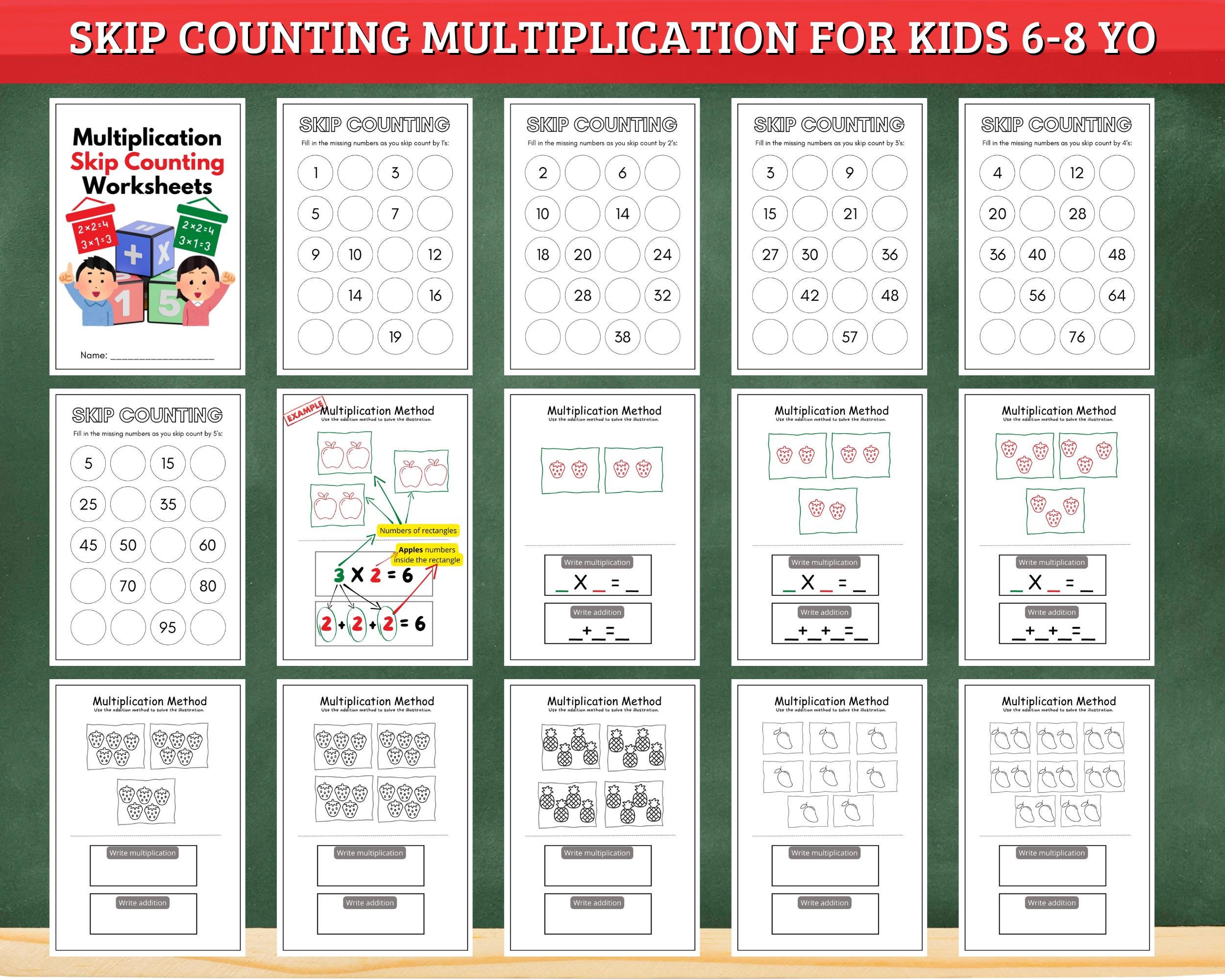 Multiplication Worksheets: Times Tables, Skip Counting, Charts (digital ...
