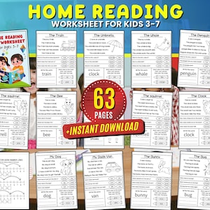 Reading Comprehension Worksheets: Short Stories, Phonics (Ages 3-7) (Digital Download)