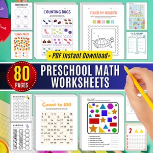 Hojas de trabajo imprimibles de matemáticas para preescolares para aprender números y practicar el conteo para niños Actividades de educación en el hogar Conteo de números