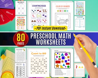 Preschool Math Worksheets Printables for Number Learning & Counting Practice For Kids Activities Homeschool Number Counting